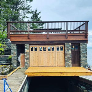 exterior of unique poker room crafted from boathouse