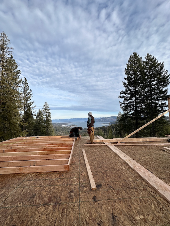 Box H Construction begins framing new home with incredible Lake Pend Oreille view in Sandpoint Idaho